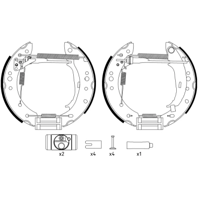 Kuva TEXTAR Shoe Kit Pro 84068800 Jarrukenkäsarja, Rumpujarru Pyörän jarrun sylinterillä, Säätöelementillä