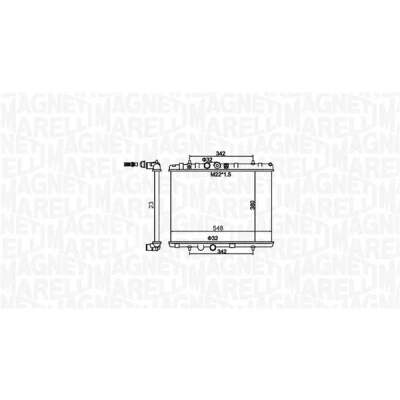 Kuva MAGNETI MARELLI 350213156100 Jäähdytin 380 548 23 Jäähdytysrivat mekaan. kiinnitetyt PEUGEOT: 307 Hatchback, 207 SW