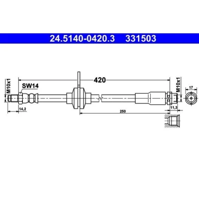 Kuva ATE 24.5140 0420.3 Jarruletku 420 M10x1 FORD: Grand C Max