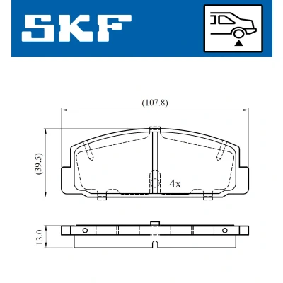 Kuva SKF VKBP 90587 Jarrupalat Ei kulumisenilmaisimelle MAZDA: 626 V Hatchback, Sedan, RX 7 III