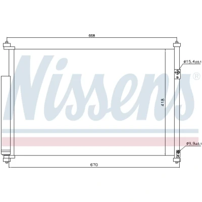 Kuva NISSENS 940012 Ilmastoinnin Lauhdutin Vedenerottimella Alumiini 614 R 134a SUZUKI: Grand Vitara 2 SUV