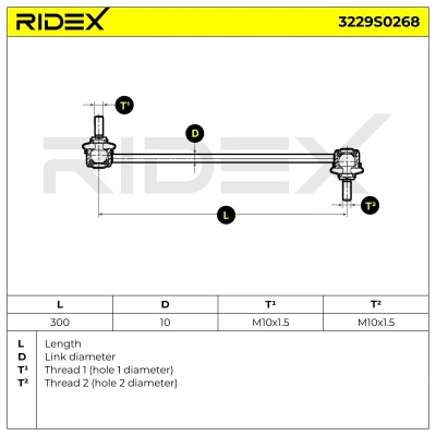 Kuva SIDEM 21360 Koiranluu Alla, Etuakseli 299 MM10x1,5R MINI: Hatchback, Clubman
