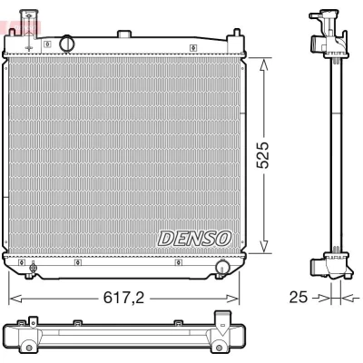 Kuva DENSO DRM50141 Jäähdytin 525 645 25 TOYOTA: HIACE 4 Bus, Kasten