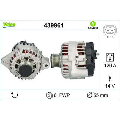 Kuva VALEO 439961 Laturi 14V 120A OPEL: Insignia A Sports Tourer, Sedan, Hatchback