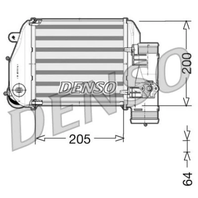 Kuva DENSO DIT02024 Välijäähdytin Alumiini 205x200x64