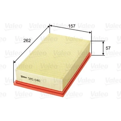 Kuva VALEO 585040 Ilmansuodatin 57 157 262 Suodatinpanos RENAULT: LAGUNA 1 Grandtour,