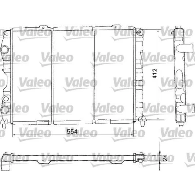 Kuva VALEO 731283 Jäähdytin Alumiini 415 555 lman kylmäainesäädintä Jäähdytysrivat mekaan. kiinnitetyt ALFA ROMEO: GTV