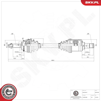 Kuva Vetoakseli, Etuakseli, vasen Esen skv 40SKV046 toyota avensis, avensis kombi, sedan, corolla OE 4342005380, 434200F020