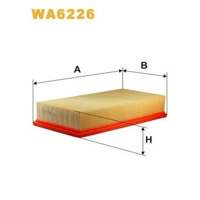 Kuva WIX FILTERS WA6226 Ilmansuodatin 57mm 149mm 312mm Suodatinpanos FORD: Transit Mk4 Bussi, Mk3 Van, VOLVO: 440 K