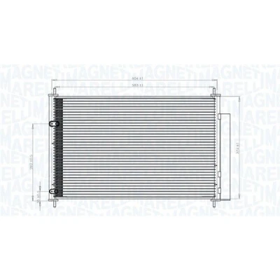 Kuva MAGNETI MARELLI 350203767000 Ilmastoinnin Lauhdutin Vedenerottimella 604x358x16 358 604 16 TOYOTA: Auris Hatchback, Corolla X Sedan