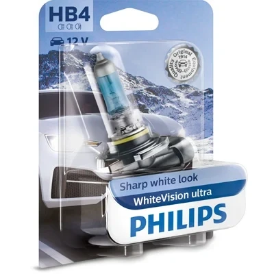 Kuva Halogeenilamppu PHILIPS WhiteVision ultra Hb4 P22d BMW, HONDA, JEEP, SUBARU, ALPINA, INFINITI, DODGE, SEAT, MITSUBISHI, KIA, NISSAN, CHEVROLET, TOYO