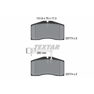 Kuva TEXTAR 2377301 Jarrupalat kulumisvaroitinkoskettimella AUDI: A8 D2