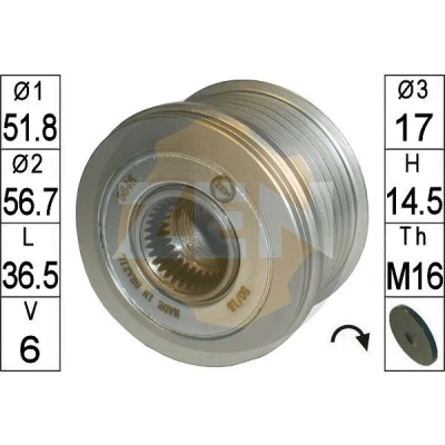 Kuva ERA ZN5646 Laturin Vapaakytkin FORD: MONDEO 4 Turnier, 4, KUGA 2, VOLVO: V70 3, S80 II, V60 I