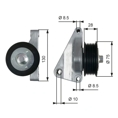 Kuva GATES T36422 Ohjainrulla FleetRunner Micro V Stretch Fit urilla MAZDA: 6 Farmari, Hatchback