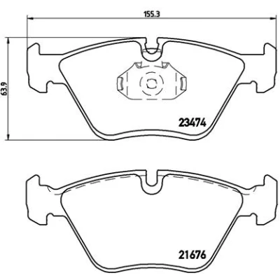 Kuva BREMBO P 06 042 Jarrupalat Kulumisenilmaisemelle Männän lukoilla Ilman tarvikkeita BMW: 3 Cabriolet, Coupe, Sedan