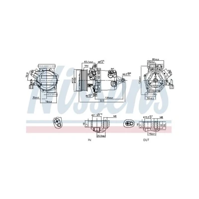 Kuva NISSENS 890053 Ilmastoinnin Kompressori CR 08B 12 PAG 46 R 134a NISSAN: Juke