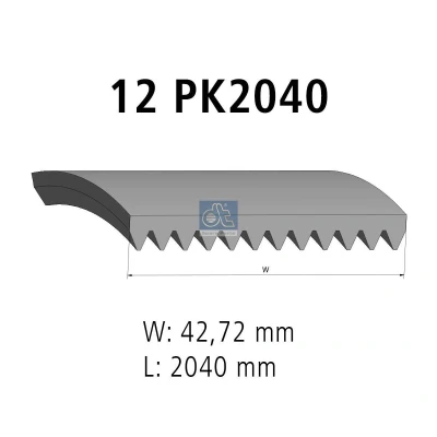 Kuva DT Spare Parts 3.34335 Moniurahihna 2040 12