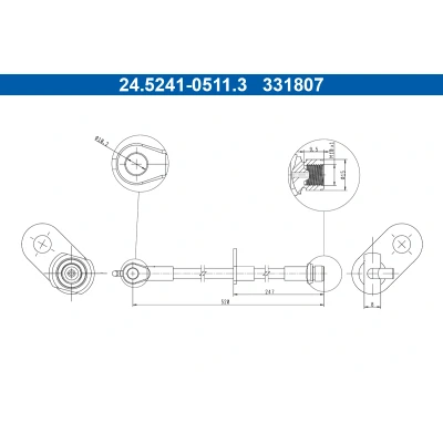Kuva ATE 24.5241 0511.3 Jarruletku 520mm M10x1mm