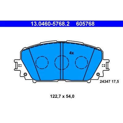 Kuva ATE 13.0460 5768.2 Jarrupalat Ilman kulumisenilmaisinta TOYOTA: Yaris II Hatchback, III Verso S