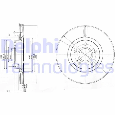 Kuva Jarrulevy, Etuakseli Ford, Land rover, Volvo OE 1223664, 1223666, 1253964