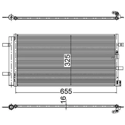 Kuva MAHLE ORIGINAL AC 2 000S Ilmastoinnin Lauhdutin Vedenerottimella 18mm 15,4mm 637mm AUDI: A6 C7 Avant