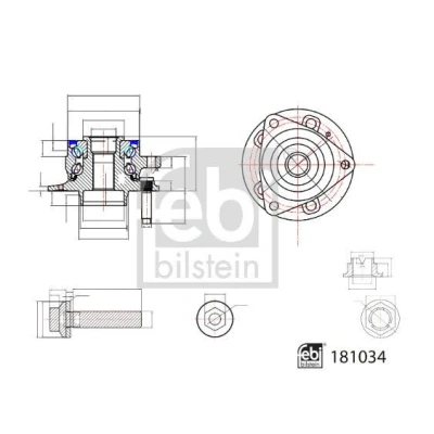 Kuva FEBI BILSTEIN 181034 Pyöränlaakerit Etuakseli 88 Säteittäiskuulalaakeri OPEL: Astra K Sports Tourer