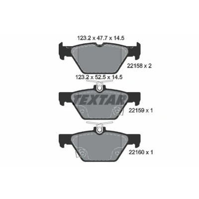 Kuva TEXTAR 2215801 Jarrupalat akustisella kulumavaroittimella SUBARU: Outback V, IV, Impreza V Hatchback