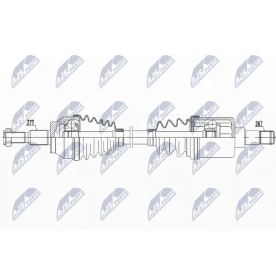 Kuva NTY NPW FR 045 Vetoakseli Etuakseli, vasen 638 FORD: FOCUS 3 Turnier,