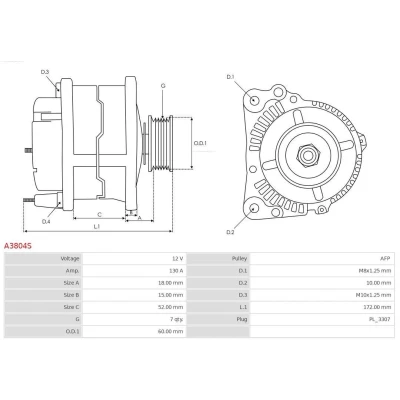 Kuva AS PL A3804S Laturi 12V 130A