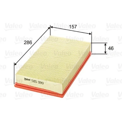 Kuva VALEO 585099 Ilmansuodatin 46 157 286 Suodatinpanos FORD: KA Hatchback