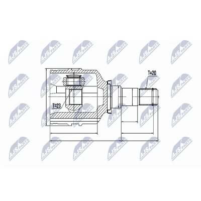 Kuva Nivelsarja, vetoakseli, Etuakseli, vasen TOYOTA AVENSIS, AVENSIS Kombi, Liftback, Sedan, COROLLA, COROLLA Sedan OE