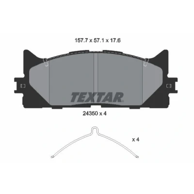 Kuva TEXTAR 2435001 Jarrupalat Kulumisenilmaisemelle Tarvikkeilla TOYOTA: Camry V Sedan, VI LEXUS: ES VII