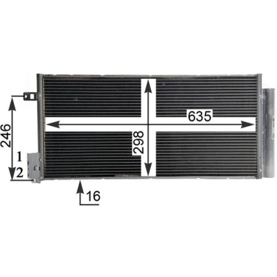 Kuva MAHLE ORIGINAL AC 505 001S Ilmastoinnin Lauhdutin Vedenerottimella 12 8,8 627 FIAT: BRAVO 2, Punto II Hatchback, OPEL: Corsa D Hatchback