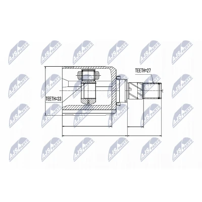 Kuva NTY NPW NS 032 Vetonivel Etuakseli, vasen, Vaihteiston puoli NISSAN: Qashqai / Qashqai+2 I