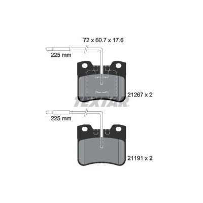 Kuva TEXTAR 2126702 Jarrupalat kulumisvaroitinkoskettimella PEUGEOT: 106 II Hatchback, I CITROËN: Saxo Hatchback