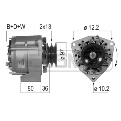 Kuva Laturi MERCEDES BENZ T2/L Flak/chassi, Skåp, Tipp, T2/LN1 Tipp OE 010 154 20 02, 1516560R, A