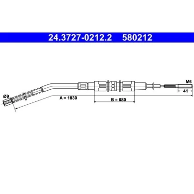 Kuva ATE 24.3727 0212.2 Käsijarruvaijeri 1830 BMW: 3 Sedan