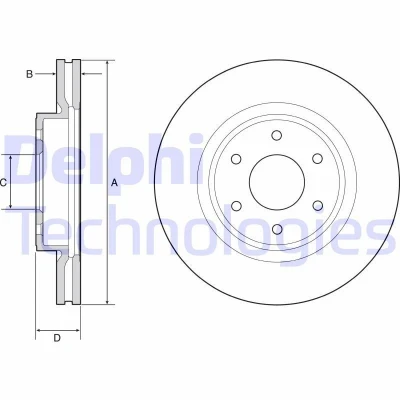 Kuva DELPHI BG4941 Jarrulevyt 296 28 6 Tuuletettu rasvattu käsittelemätön ilman pyöränlaakeria, ABS sensorirengasta NISSAN: NP300 Navara Pick up