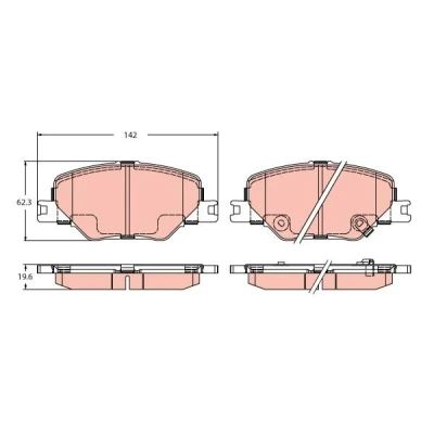 Kuva TRW GDB2424 Jarrupalat akustisella kulumavaroittimella OPEL: Insignia B Sports Tourer, Grand Sport, Country Tourer