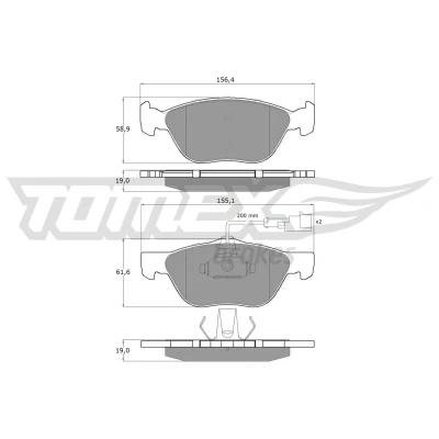 Kuva TOMEX brakes TX 11 84 Jarrupalat Etuakseli Sis. kulumisenilmaisimen ALFA ROMEO: 147, 156 Sedan, GTV, FIAT: Punto II Hatchback, BRAVO 1
