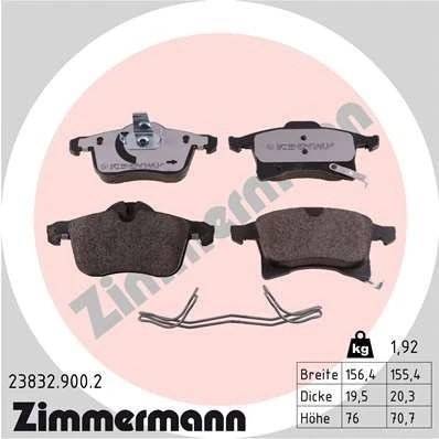 Kuva ZIMMERMANN 23832.900.2 Jarrupalat akustisella kulumavaroittimella Valokuva vastaa toimituslaajuutta, Jousella OPEL: Astra H Caravan, Corsa D Hatchback