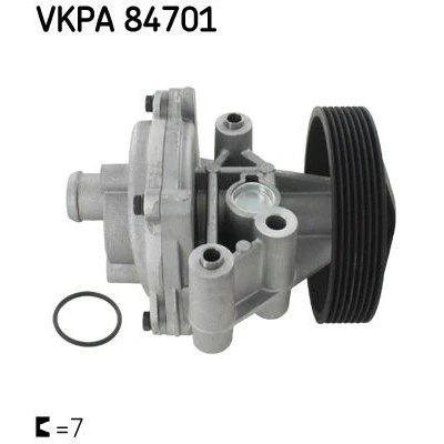 Kuva SKF VKPA 84701 Vesipumppu Tiivisteillä Teräslevy Kopalla Moniurahihnavedolle FORD: Ranger Mk3, Transit Mk6 Van, V363 Van