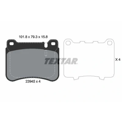 Kuva TEXTAR 2394501 Jarrupalat Kulumisenilmaisemelle MERCEDES BENZ: C sarja Sedan, T modell, CLK Coupe