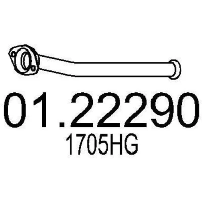 Kuva MTS 01.22290 Pakoputki 580 Edessä keskiäänenvaimentajalle PEUGEOT: 206 Hatchback