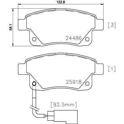 Kuva HELLA 8DB 355 012 781 Jarrupalat Sis. kulumisenilmaisimen Tarvikkeilla FORD: Transit Mk6 Van, Bussi, Tourneo