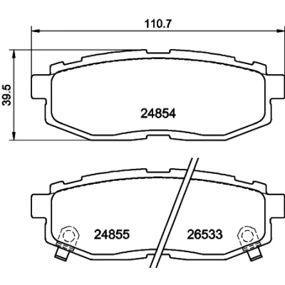 Kuva HELLA 8DB 355 014 341 Jarrupalat akustisella kulumavaroittimella SUBARU: Forester IV, Impreza III Hatchback, Outback TOYOTA: GT86 Coupe