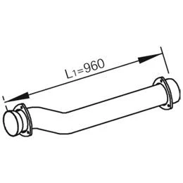 Kuva DINEX 82164 Pakoputki 960, 960mm Keskellä 230mm 160mm