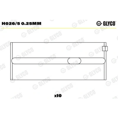 Kuva GLYCO H026/5 0.25mm Kampiakselin Laakeri VOLKSWAGEN: GOLF 2, Polo IV Hatchback, 3
