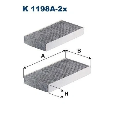 Kuva FILTRON K 1198A 2x Raitisilmasuodatin Aktiivihiilisuodatin 225 112 30 HONDA: CR V 2, CIVIC 8, 7 Hatchback