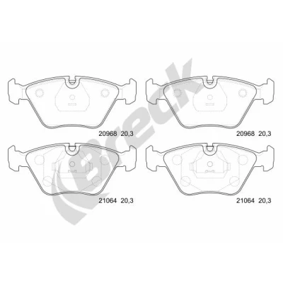 Kuva BRECK 20968 10 701 00 Jarrupalat Ei kulumisenilmaisimelle BMW: 3 Coupe, Sedan, 5 Sedan